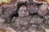 Druzy Amethyst Cluster With Banded Agate Rind - Metal Stand #83733-1